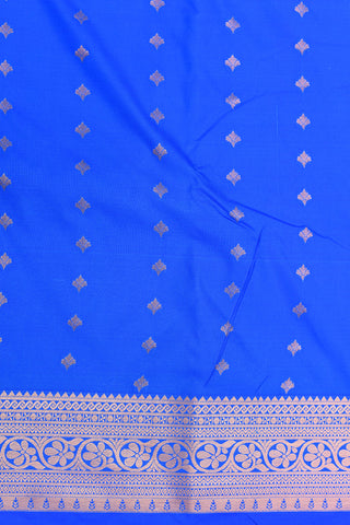 Copper Zari Border With Bindi Buttis Azure Blue Apoorva Art Silk Saree