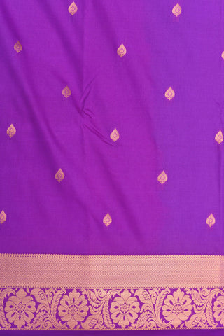 Copper Zari Border With Bindi Buttis Purple Apoorva Art Silk Saree