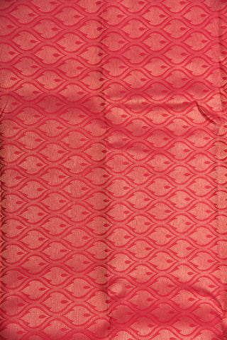 Copper Zari Border With Geometric Pattern Maroon Kanchipuram Silk Saree