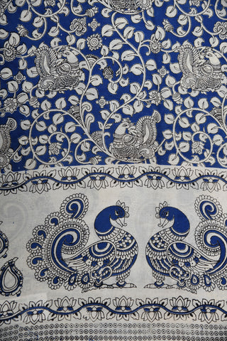 Creepers Design Multicolor Kalamkari Printed Silk Cotton Saree