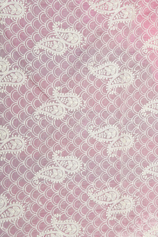 Embroidered Border In Plain Hot Pink Organza Silk Saree