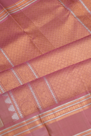 Allover Stripes Design Tan Kanchipuram Silk Saree