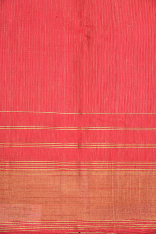 Peach Pink Kanchipuram Silk Linen Blend Saree