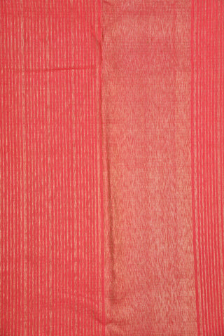 Peach Pink Kanchipuram Silk Linen Blend Saree
