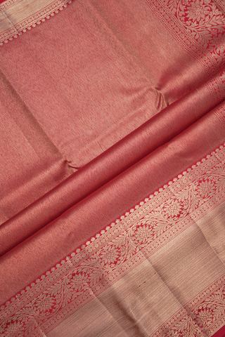 Leaf Weaving Design Beige Kanchipuram Silk Saree