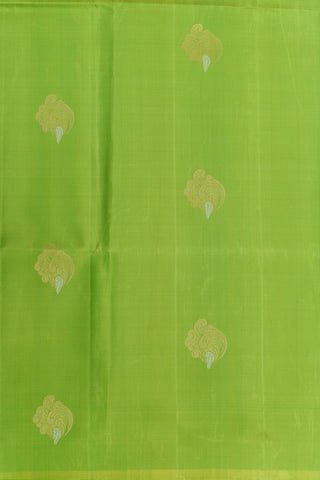 Zari Buttas Pear Green Soft Silk Saree
