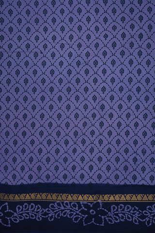 Scallop Design Dusty Purple Nine Yards Sungudi Cotton Saree