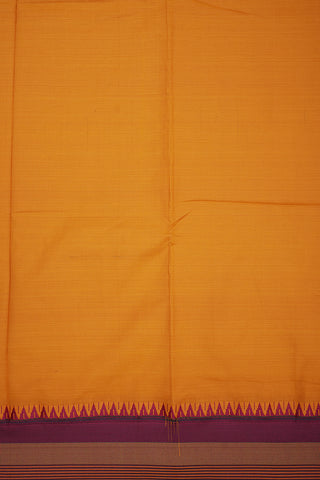 Plain Honey Orange Dharwad Cotton Saree