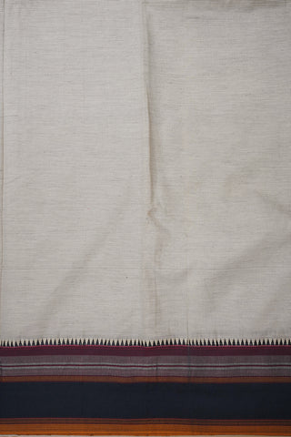 Small Stripes Off White Dharwad Cotton Saree