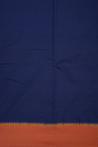 Plain Royal Blue Dharwad Cotton Saree