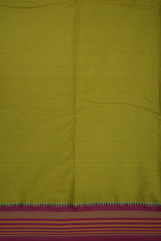 Plain Mehendi Green Dharwad Cotton Saree