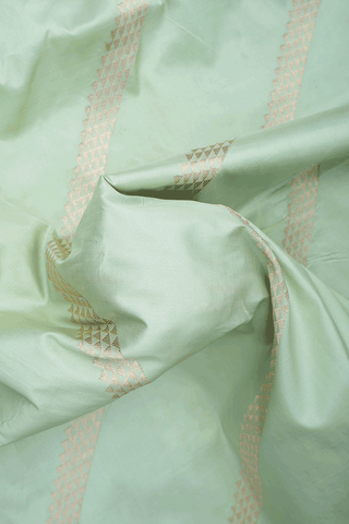 Diagonal Design Pastel Green Banarasi Silk Saree