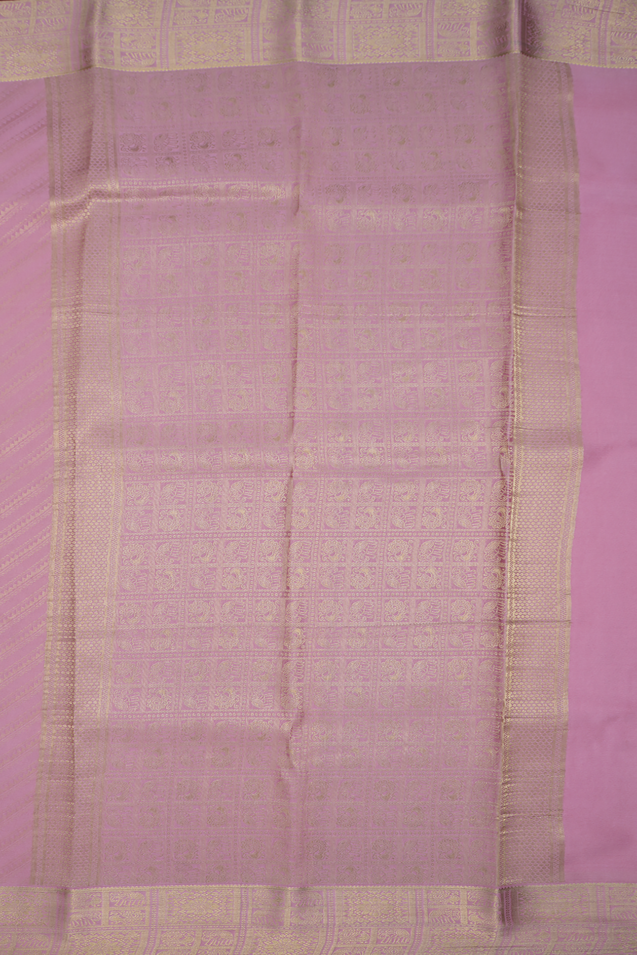 Diagonal Zari Design Blush Pink Mysore Silk Saree