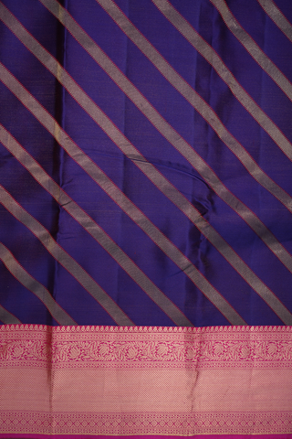 Diagonal Zari Design Regal Purple Kanchipuram Silk Saree