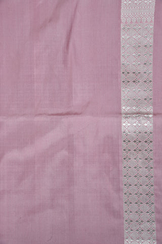 Diamond Border Floral Motif Pastel Pink Banaras Silk Saree