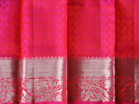 Diamond Design With Green Kanchipuram Silk Pavada Sattai Material