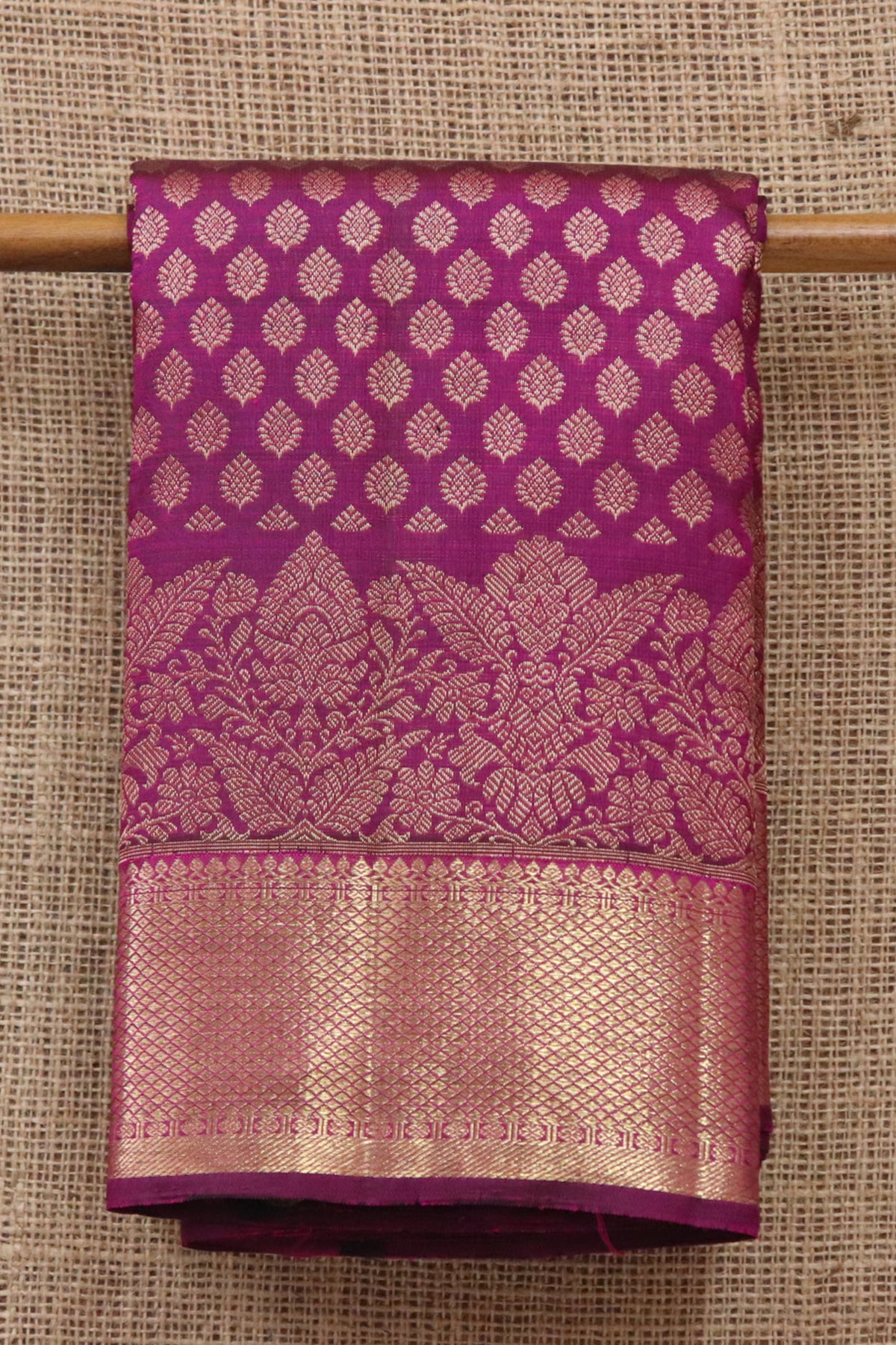 Diamond Border With Brocade Purple Kanchipuram Silk Saree