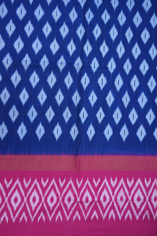 Diamond Design Berry Blue Pochampally Silk Saree