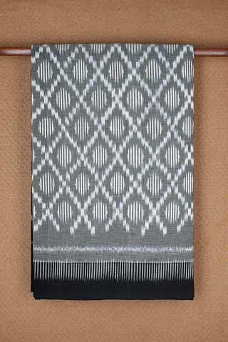 Diamond Design Grey Pochampally Cotton Saree