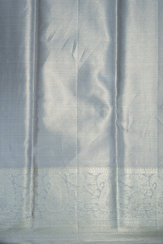 Diamond Design Light Grey Tissue Kanchipuram Silk Saree