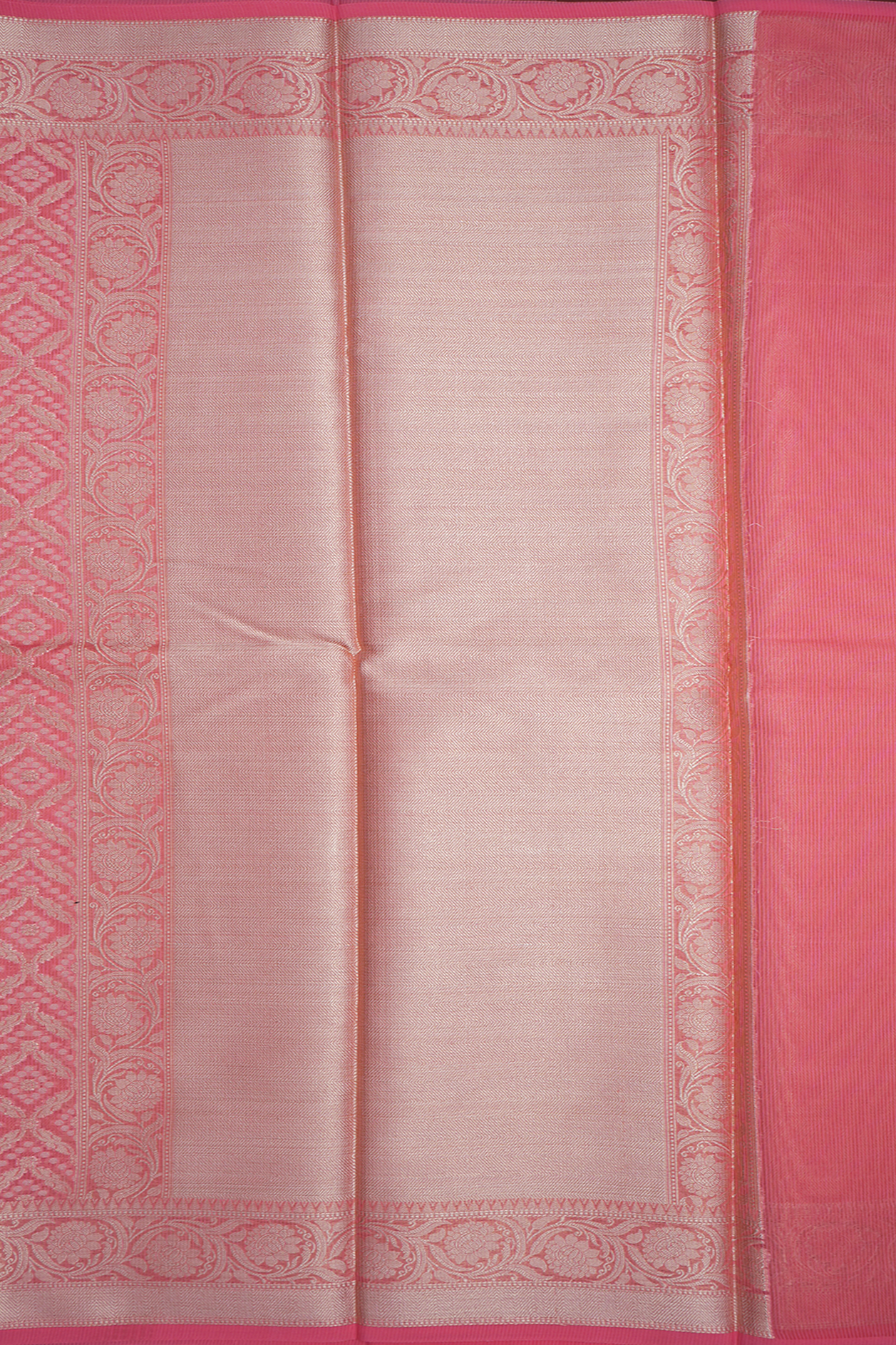 Diamond Design Peach Pink Kota Cotton Saree