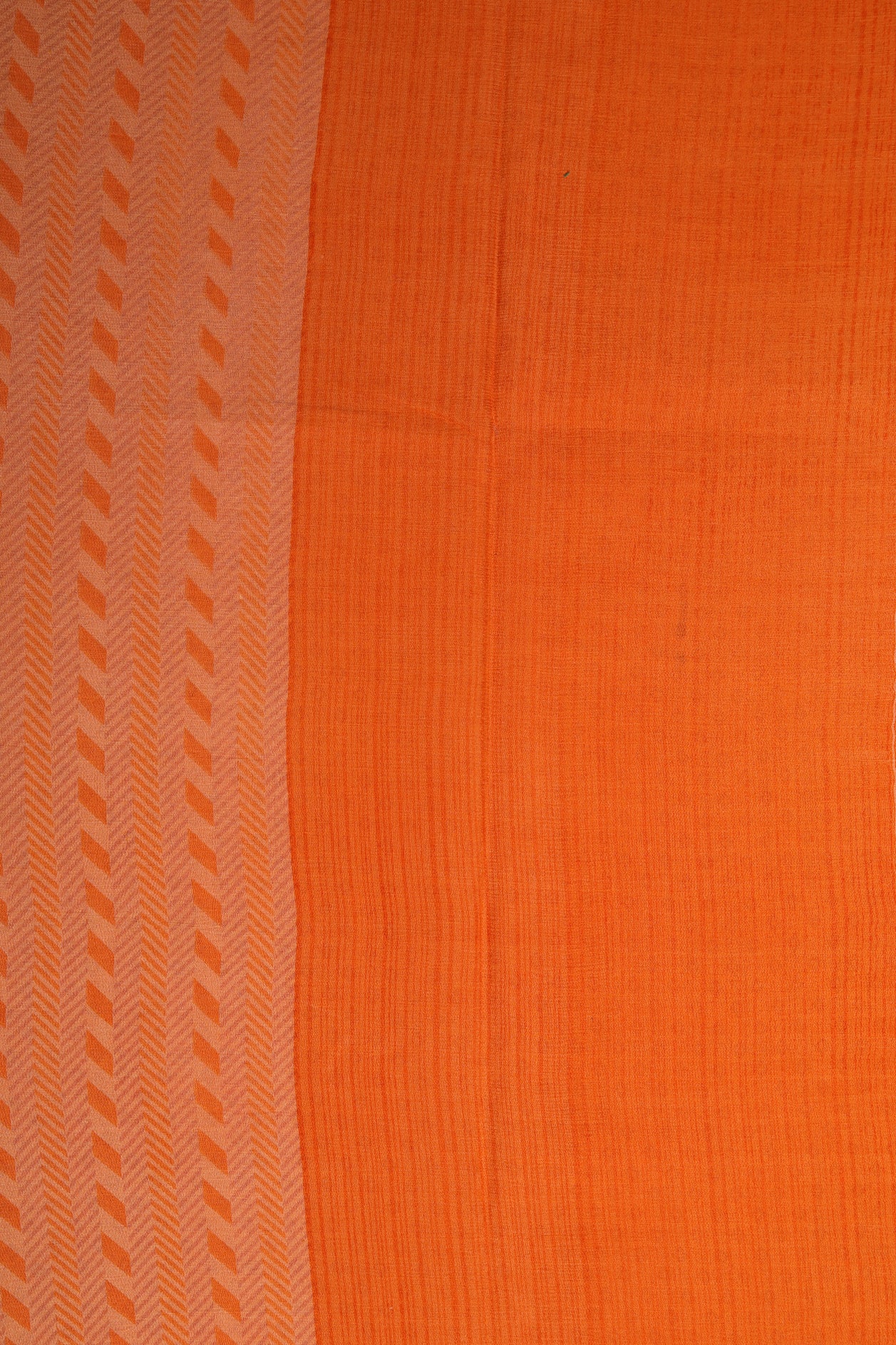 Diamond Design Small Zari Border With Allover Pattern Carrot Orange Chiffon Silk Saree