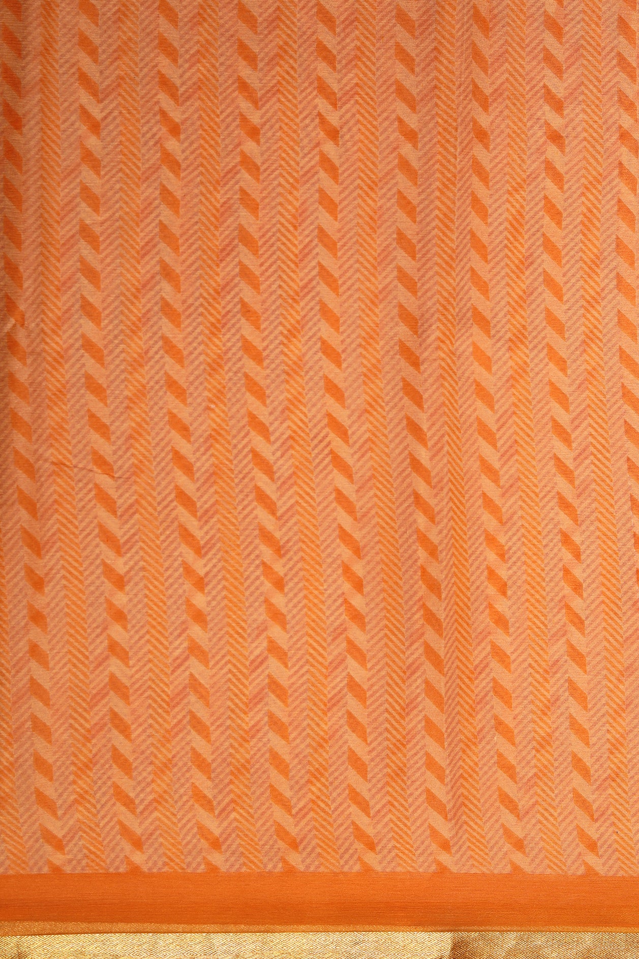 Diamond Design Small Zari Border With Allover Pattern Carrot Orange Chiffon Silk Saree