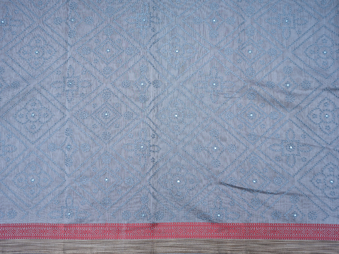 Diamond Design Steel Blue Silk Cotton Salwar Material