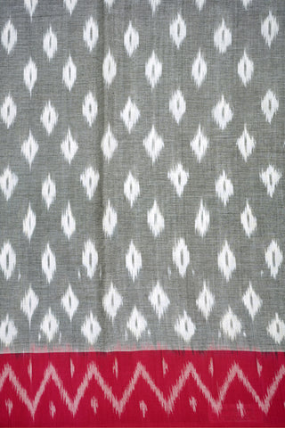 Diamond Pattern Ikat Design Grey Pochampally Cotton Saree