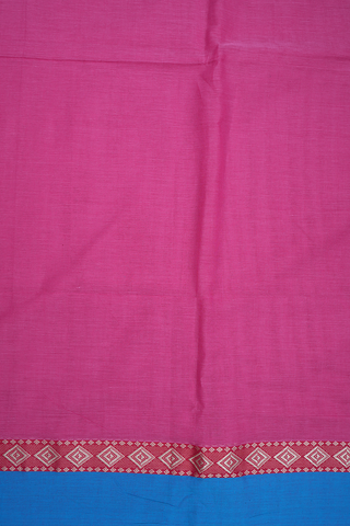 Diamond Threadwork Border Plain Magenta Bengal Cotton Saree