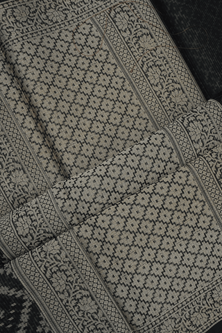 Diamond Threadwork Design Black Kota Cotton Saree