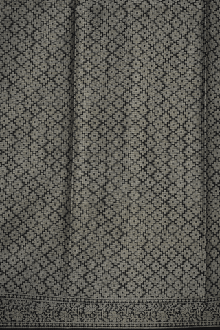 Diamond Threadwork Design Black Kota Cotton Saree