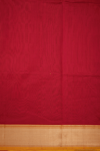 Diamond Zari Border Chilli Red Maheswari Silk Cotton Saree