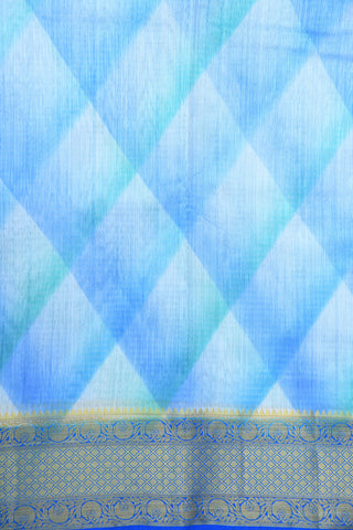 Diamond Zari Border With Geometric Pattern Multicolor Semi Raw Silk Saree