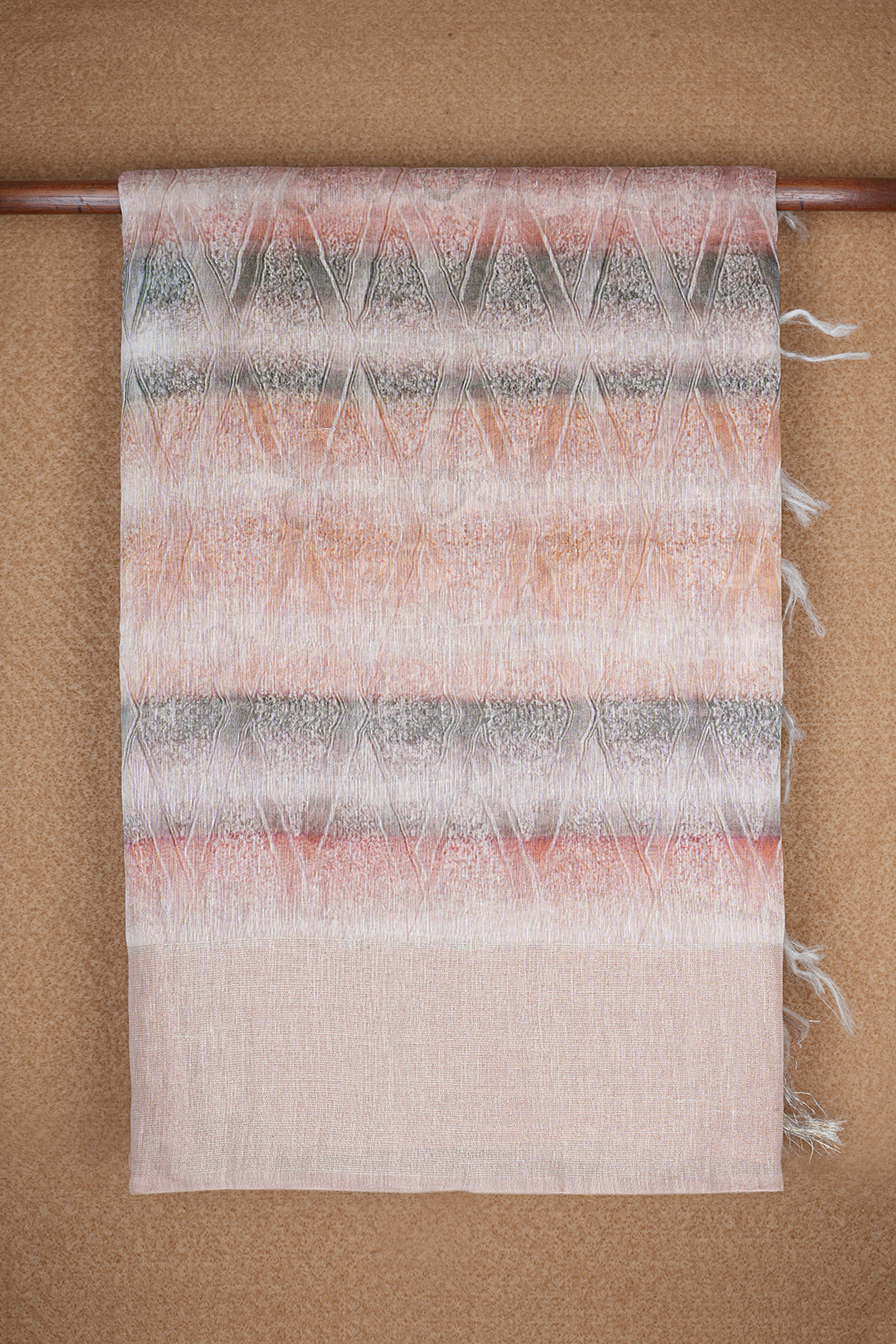 Digital Printed Multicolor Linen Saree