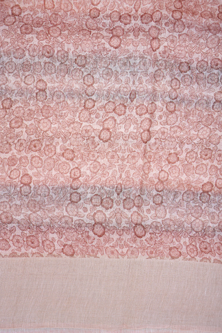 Digital Printed Multicolor Linen Saree