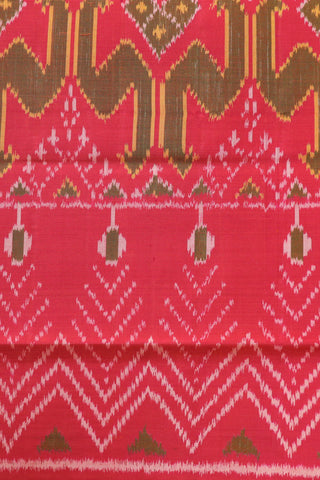 Camel Design Pink Patola Silk Saree