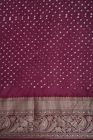 Dots Design Mulberry Bandhani Silk Saree