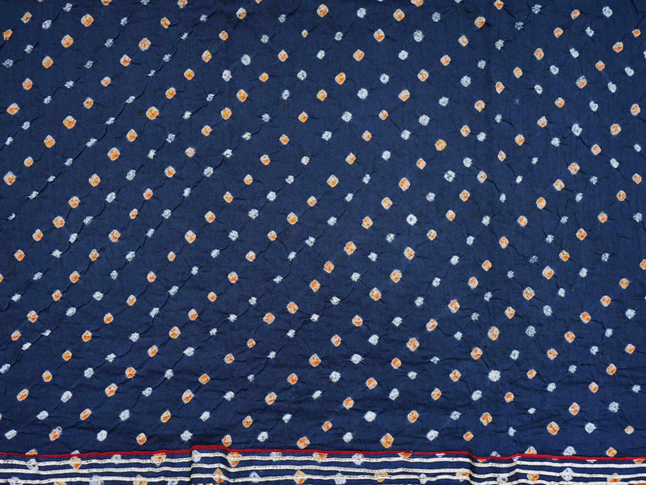 Dots Design Oxford Blue Bandhani Cotton Salwar Material