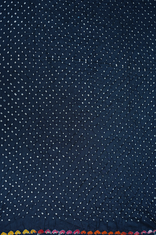 Dots Design Prussian Blue Bandhani Silk Saree