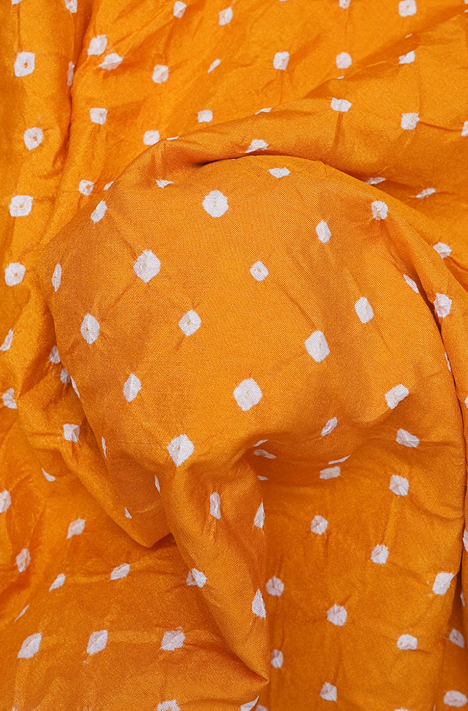 Tie And Dye Design Tangerine Orange Bandhani Silk Saree