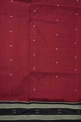 Threadwork Buttis Ruby Red Odisha Silk Saree