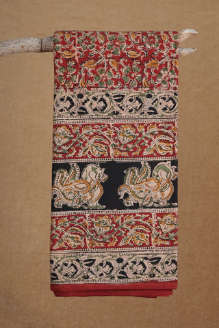 Kalamkari Printed Design Multicolor Double Bedspread With Pillow Cover
