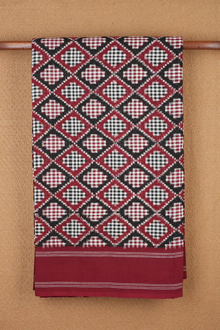 Double Ikat Design Multicolor Pochampally Cotton Saree