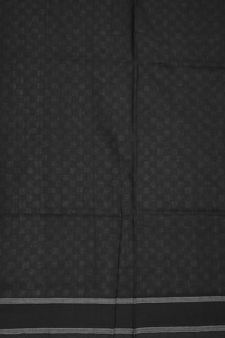 Double Ikat Design Black Off White Pochampally Cotton Saree