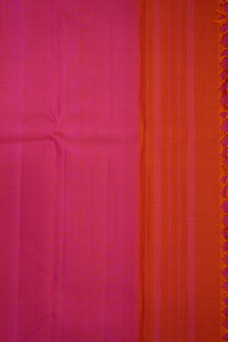 Dual Tone Orange And Pink Kanchipuram Silk Saree