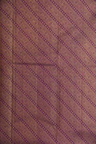 Elephant Border With Peacock Motif Burgundy Purple Kanchipuram Silk Saree