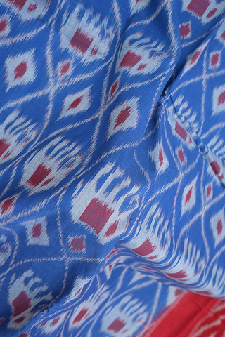 Allover Design Cobalt Blue Pochampally Cotton Saree