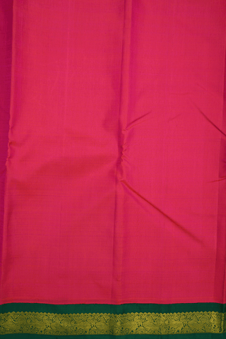 Elephant Peacock Border Reddish Pink Kanchipuram Silk Saree
