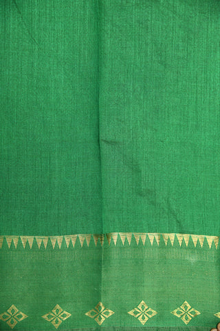 Embroidered And Paisley Digital Printed Green Semi Raw Silk Saree
